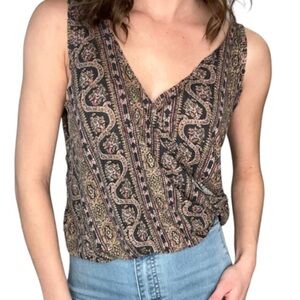 #369 Free People Multicolor Twisted printed Tank Medium